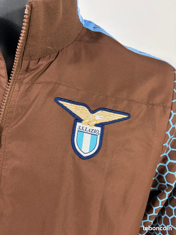 Veste De Survêtement Lazio Macron Bleue Taille M Homme - Occasion Parfaite Condition, Petites Taches