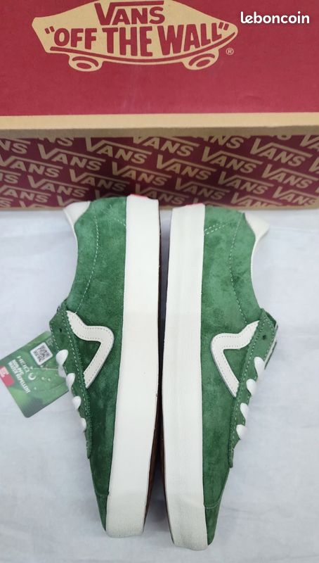 Baskets mixtes Vans sport low vert et blanc taille 38 neuves (image 13)