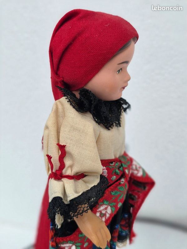 Poupée Celluloïd Tchécoslovaquie – Maryana – Costume Cousu Main – 31 Cm – Occasion