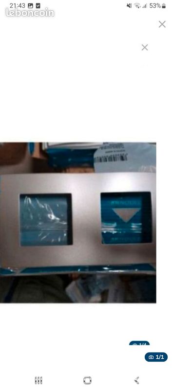 Plaques de finition double Arnould espace lumière couleur gris technium référence 60848 (image 1)