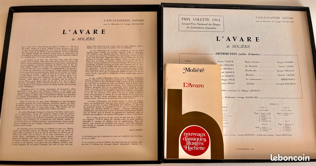 Coffret 2 disques / Vie du théâtre /MOLIERE- L’AVARE (image 4)