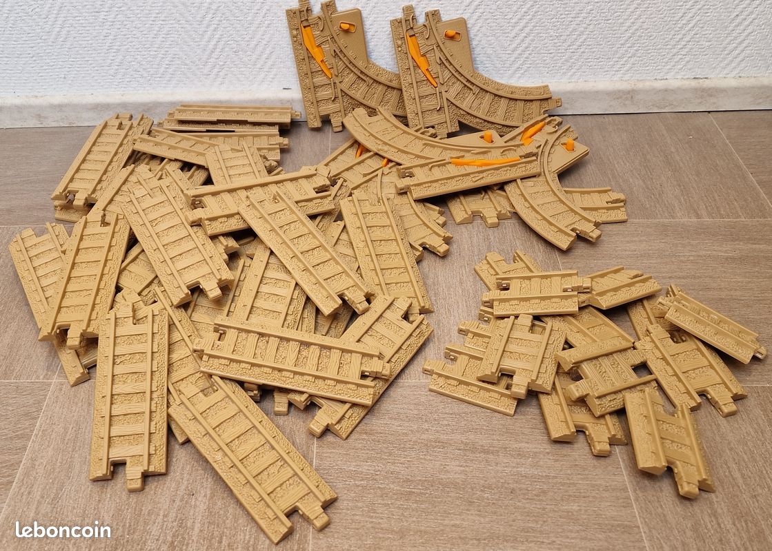 GEOTRAX Rail Brun droit et aiguillage - Gros lot - G1 (image 1)