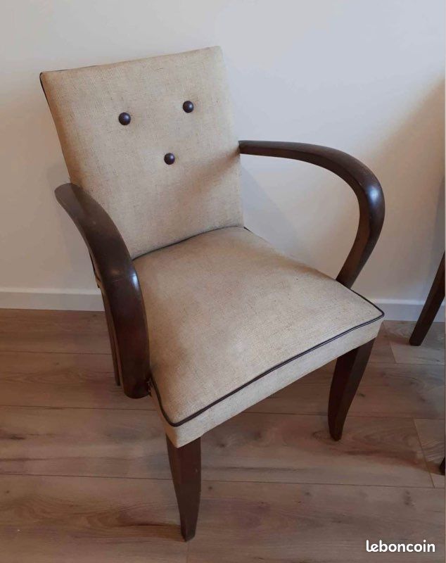 Lot 2 chaises fauteuils bridge vintage années 50 (image 2)