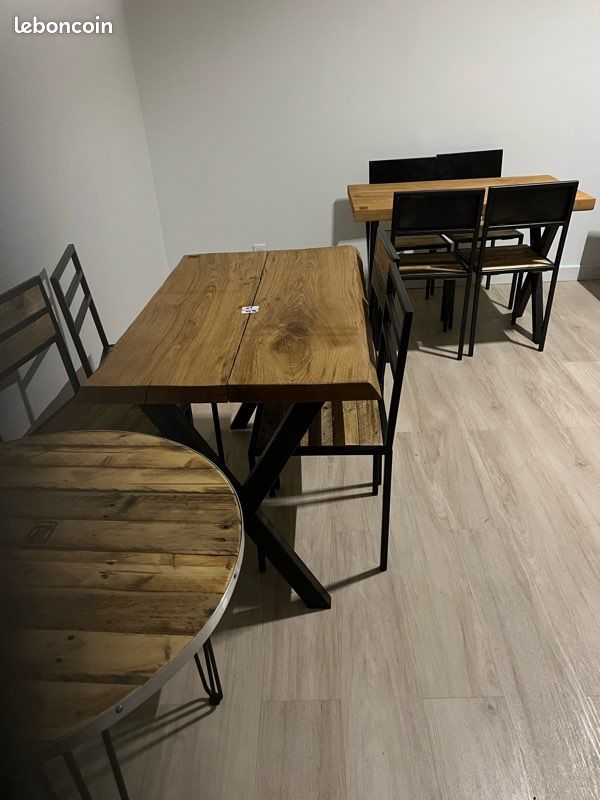 21 chaises et 8 tables bois et métal (image 8)