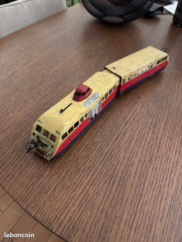 SERIE HORNBY JEP AUTORAIL BUGATTI ELECTRIQUE 2 PIECES MECCANO SNCF TOLE LITHO
