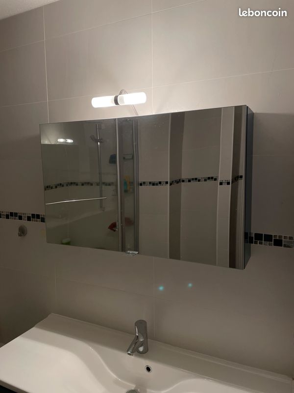 Ensemble meuble salle de bains + vasque + meuble haut + robinetterie (image 6)