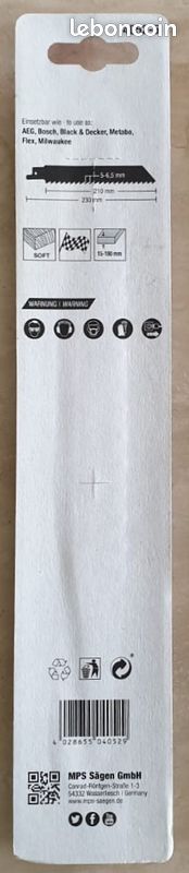 5 lames MPS 4052-5 pour scie égoïne électrique – bois / bois vert & bois de chauffage – neuves (image 2)