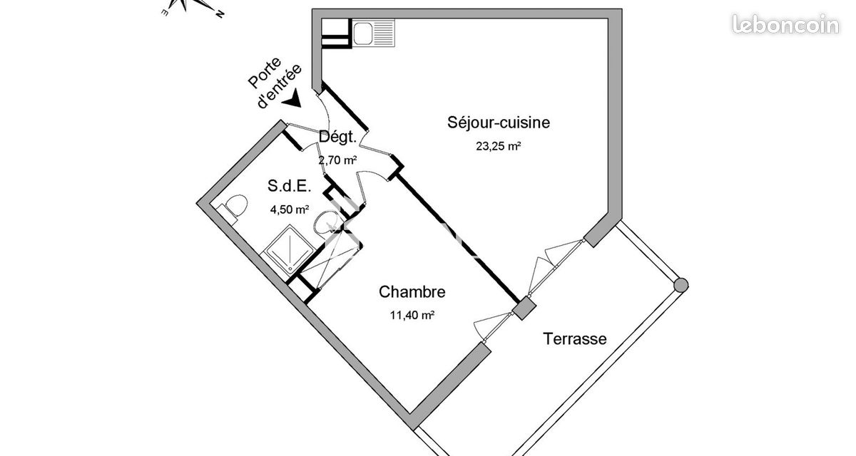 Appartement 2 pièces 42 m² · à Béziers · 42 m² · 550 €/mois
