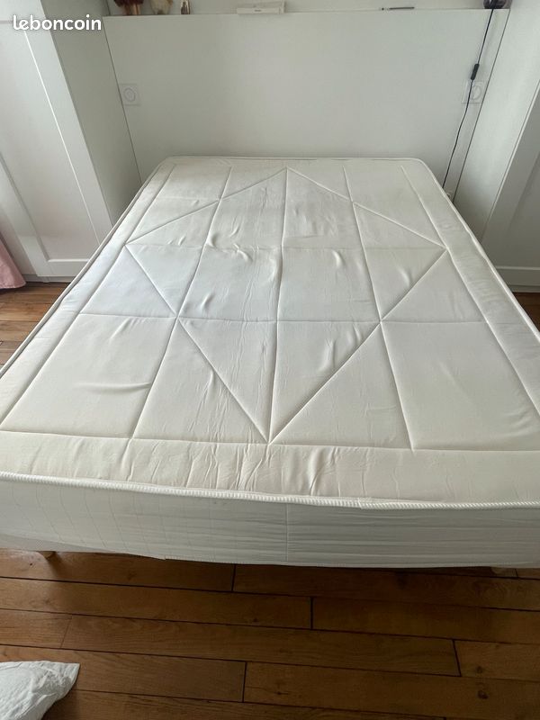Pack lit complet 140x190 cm - Matelas + Sommier Blanc / Royal Palace Bedding (image 1)