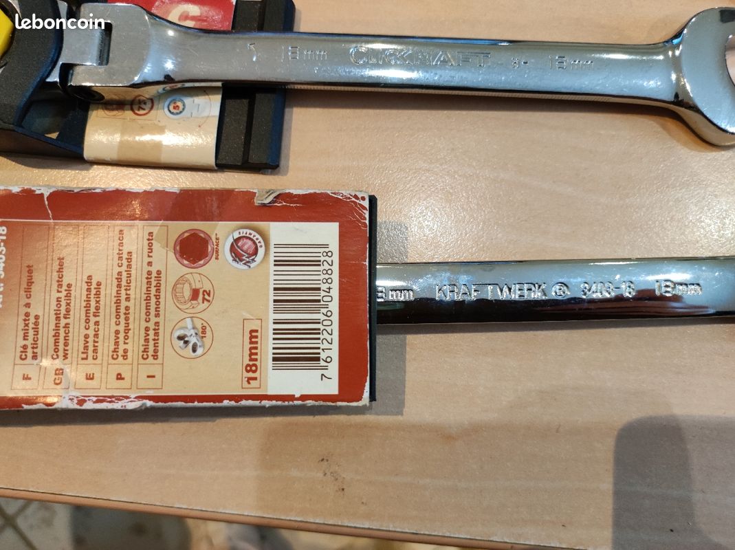 Clé Mixte à Cliquet Kraftwerk CLICKRAFT 5.5 Mm - Chromée - Neuf Sous Blister