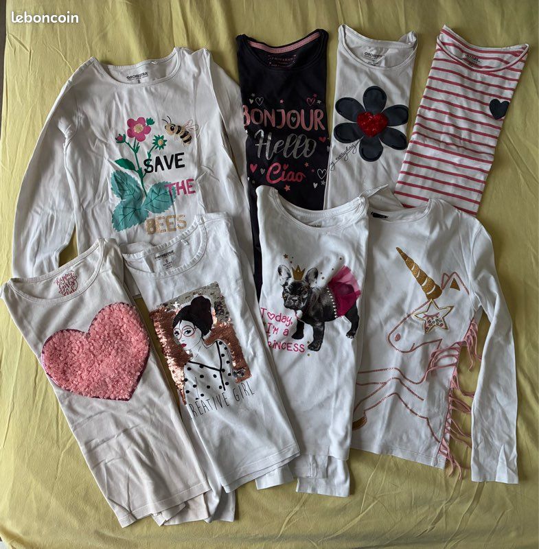 T-shirts fille manches longues 8 ans (image 2)