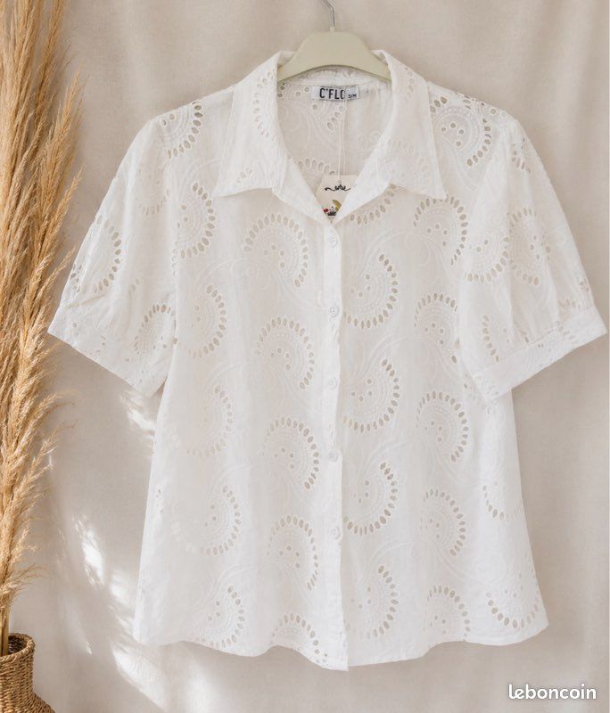 Chemise broderie anglaise neuve (image 1)