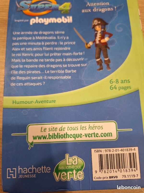 Bibliotheque verte super4 playmobil 《 attention aux dragons 》 (image 2)