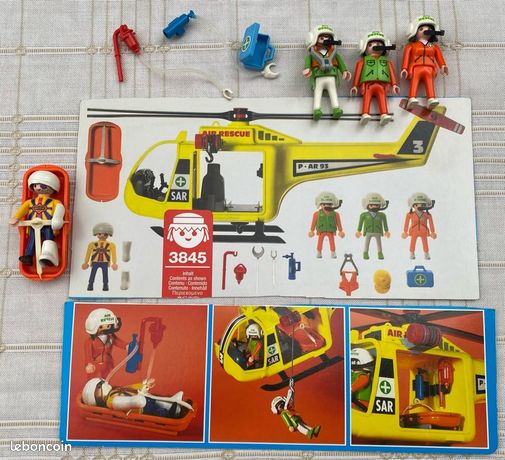 Playmobil 3845 Hélicoptère De Secours - Année 1995 - Occasion