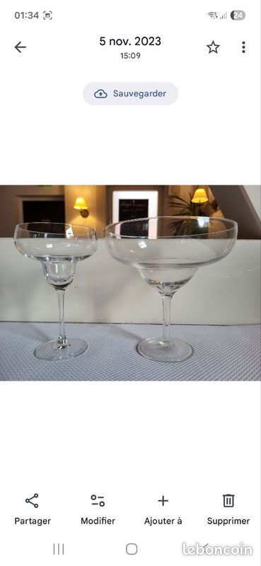 Verre à Cocktail / Margarita Luminarc - Transparent - Occasion