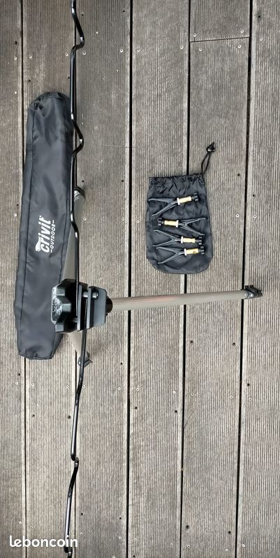 Support Trépied Pliable Pour 7 Cannes à Pêche - Sol Mer/Carpe - Alu Réglable