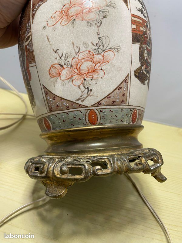 Lampe porcelaine ancienne Satsuma (image 7)