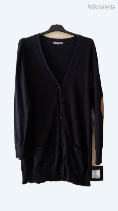 Gilet Mi Long Noir Pull Cardigan Femme Pull Gilet BoutonnÃ© Gilet