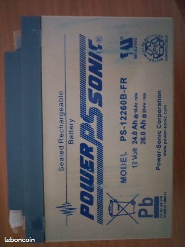 Lot de 2 batteries Power Sonic PS-12230B-FR 12V 26Ah NEUVES (image 1)