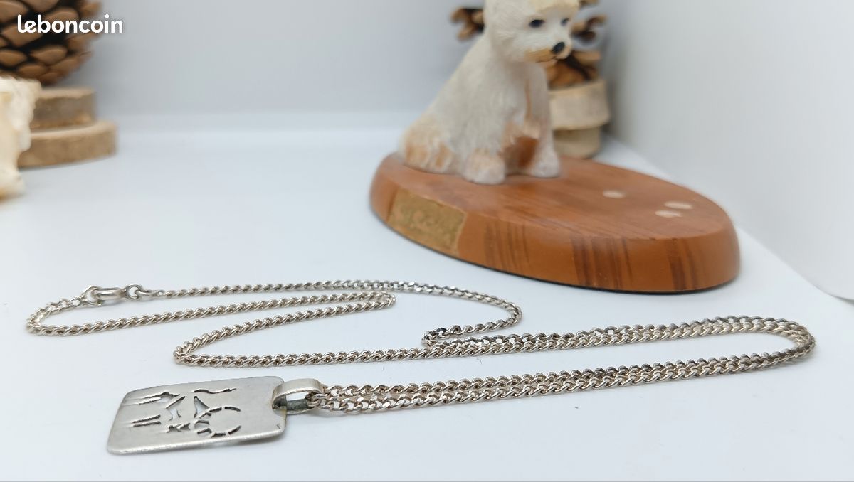 Collier très ancien argent pendentif bélier bé (image 4)