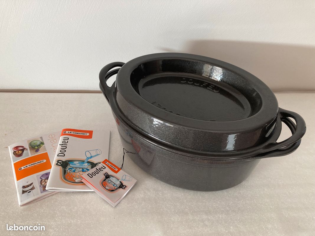 Cocotte Doufeu Fonte Noire Mat Ovale 29cm Cousances (comme Le Creuset) - Induction