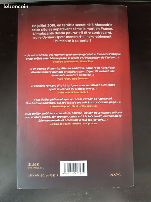 Livre "Le dernier Hyver" de Fabrice Papillon (image 2)