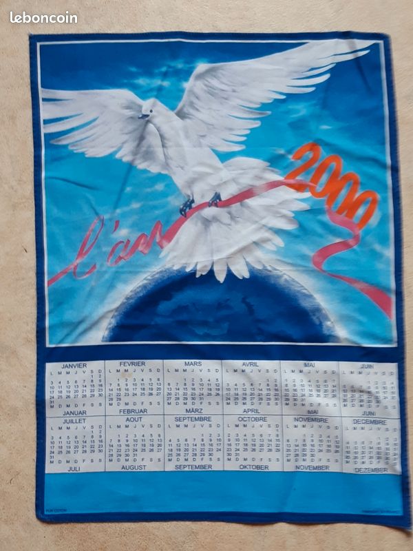 Torchon calendrier année 2000 (image 1)
