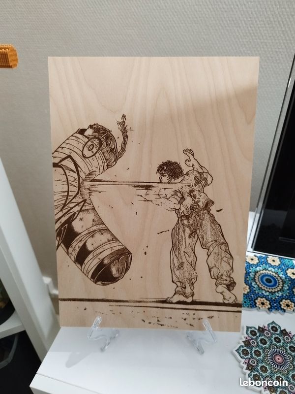 Gravure sur bois manga baki (image 2)