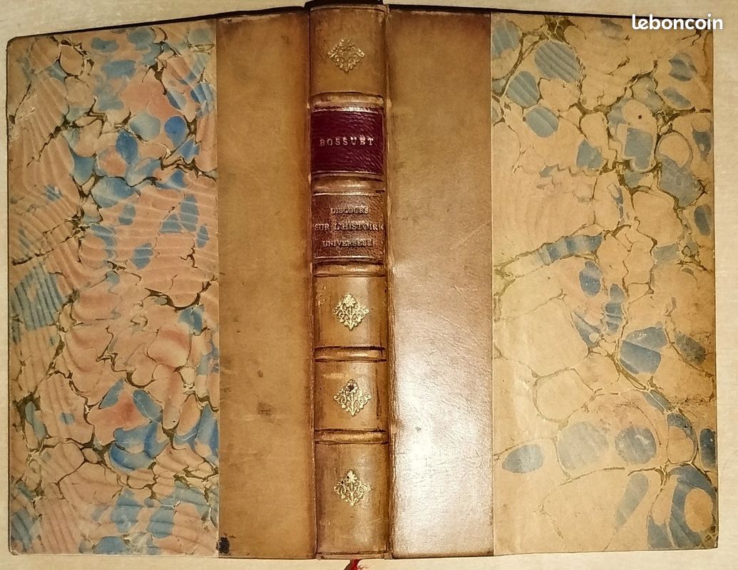 DISCOURS SUR L'HISTOIRE UNIVERSELLE / BOSSUET XIXème reliure art cuir (image 1)