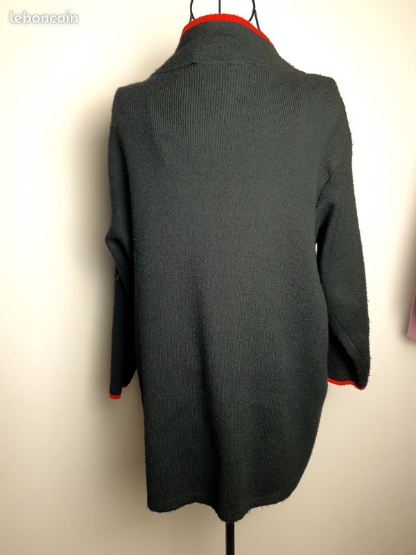 Pull Gilet Long Brodé Aventures Des Toiles Taille 44/46 - Bleu - Occasion Très Bon état