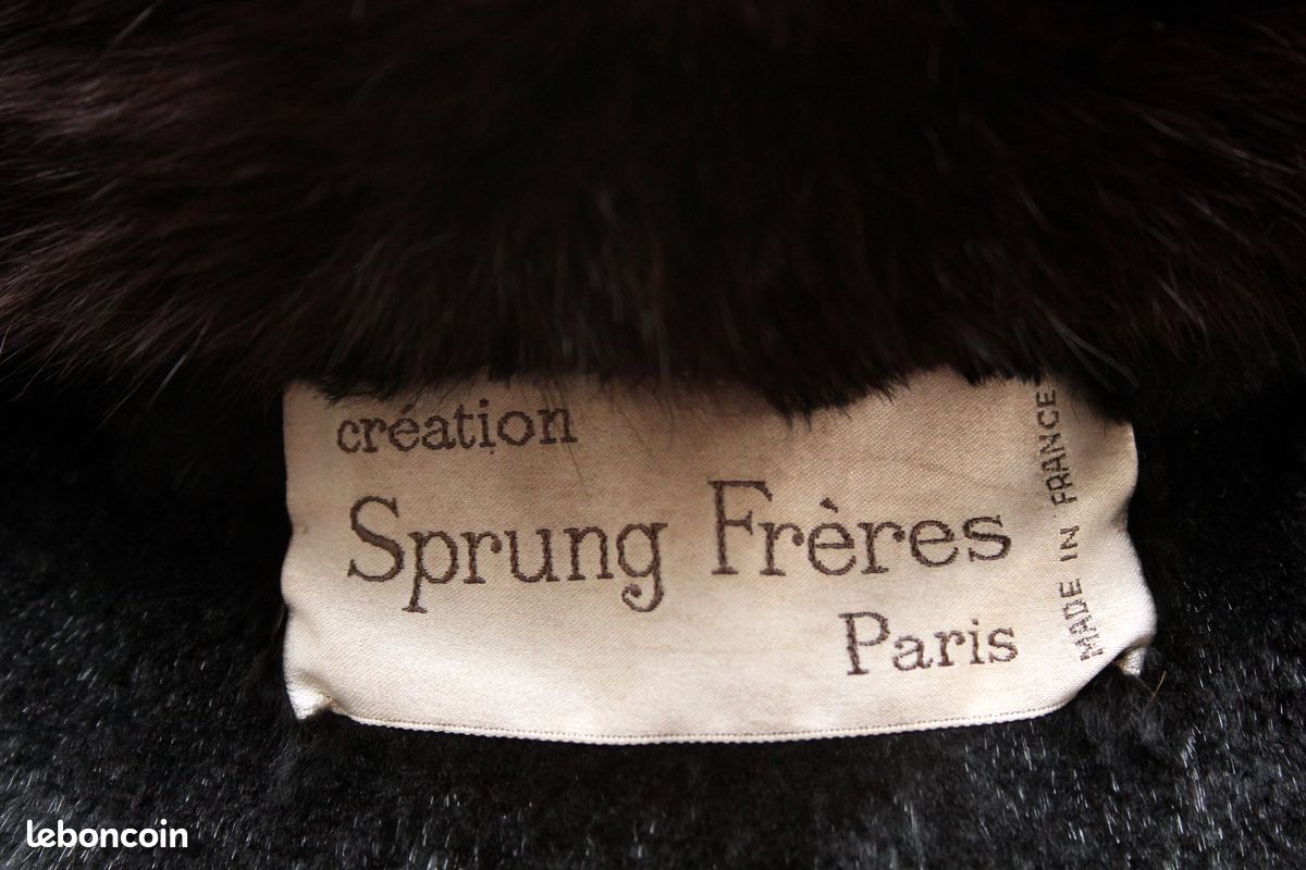 Tf14 Manteau imperméable doublé fourrure véritable SPRUNG FRERES T.L (image 6)