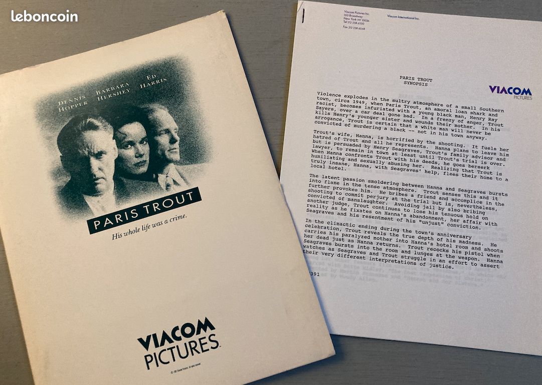 Denis Hopper : Dossier De Presse : Paris Trout, de Stephen Gyllenhaal avec D.H. (avec 3 photos N&B, 25x20 cm, 15 feuillets, texte en anglais & 1 carton recto-verso, 21x28 cm) & Le Mag Libération d (image 1)