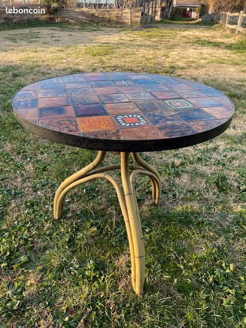 Table Ronde grand Guéridon table de Jean Gregorieff pour Roche