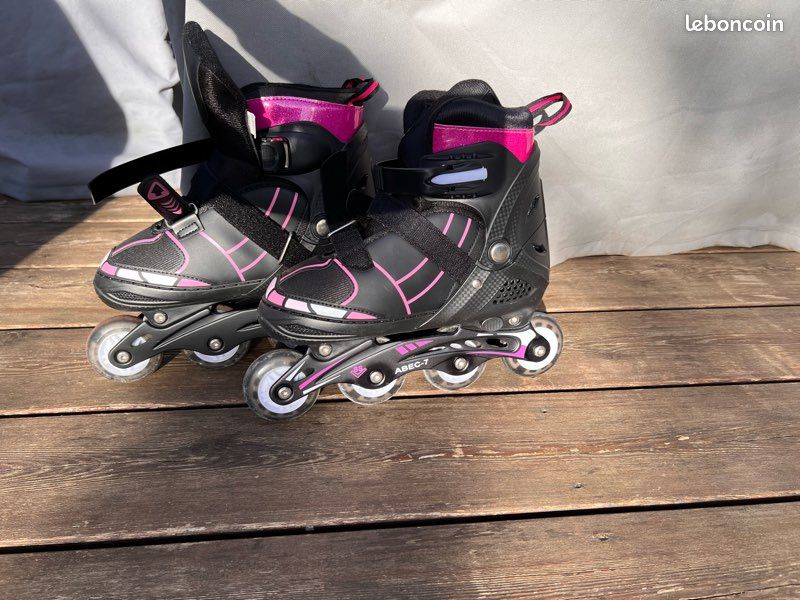 Patins Roulements Abec7 RAVEN Patins à Roulettes Trista Réglables - Roulements ABEC-7 - Double Frein - Taille Adjustable Patin Roulette Enfant