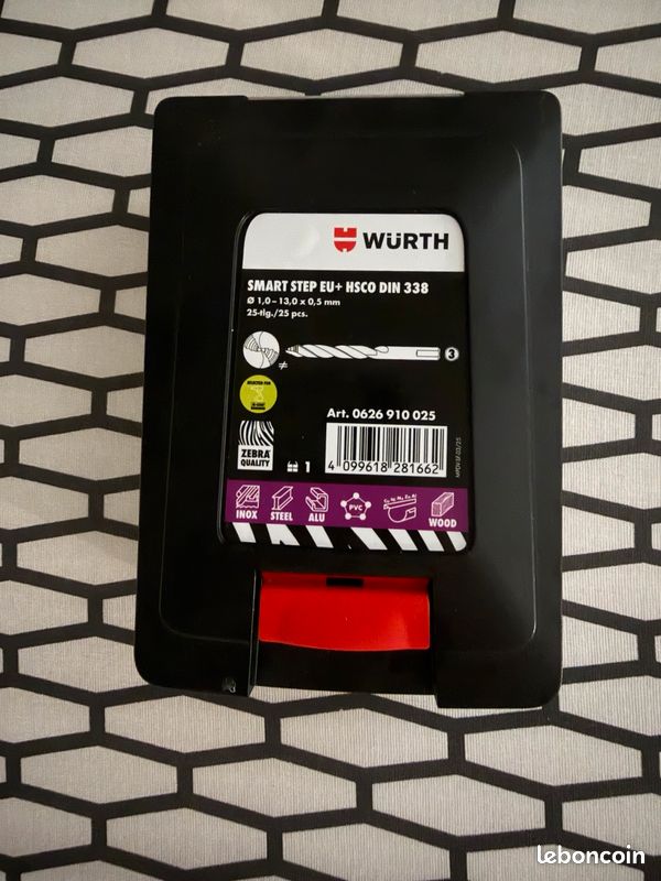 Coffret 25 forets Würth SMART STEP HSCo 1-13 mm (image 1)