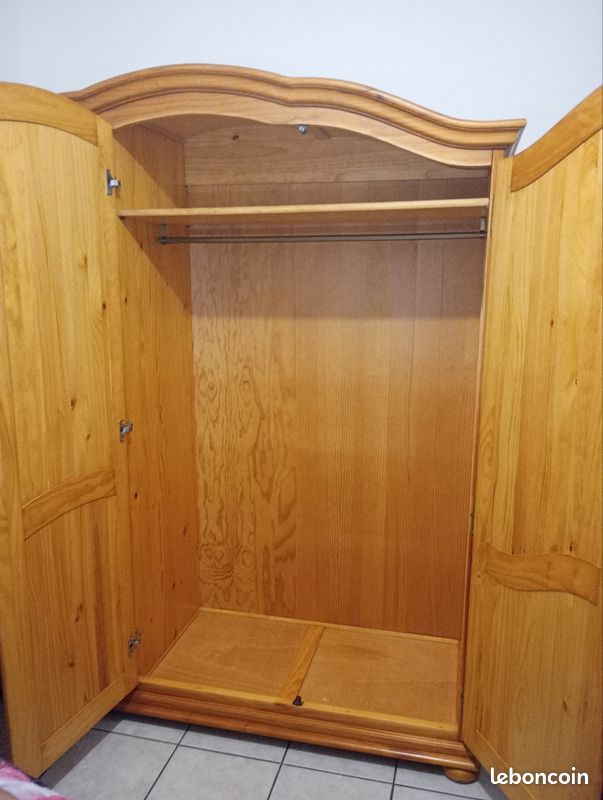 Ensemble armoire et lit deux places + matelas (image 2)