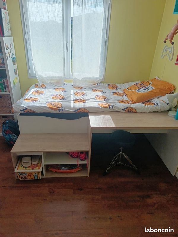 Lit simple bureau intégré (image 3)