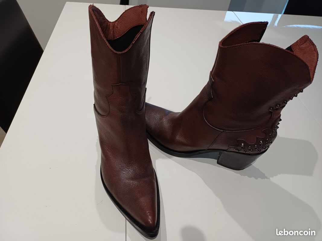 Vends Santiags tout cuir femme (image 2)