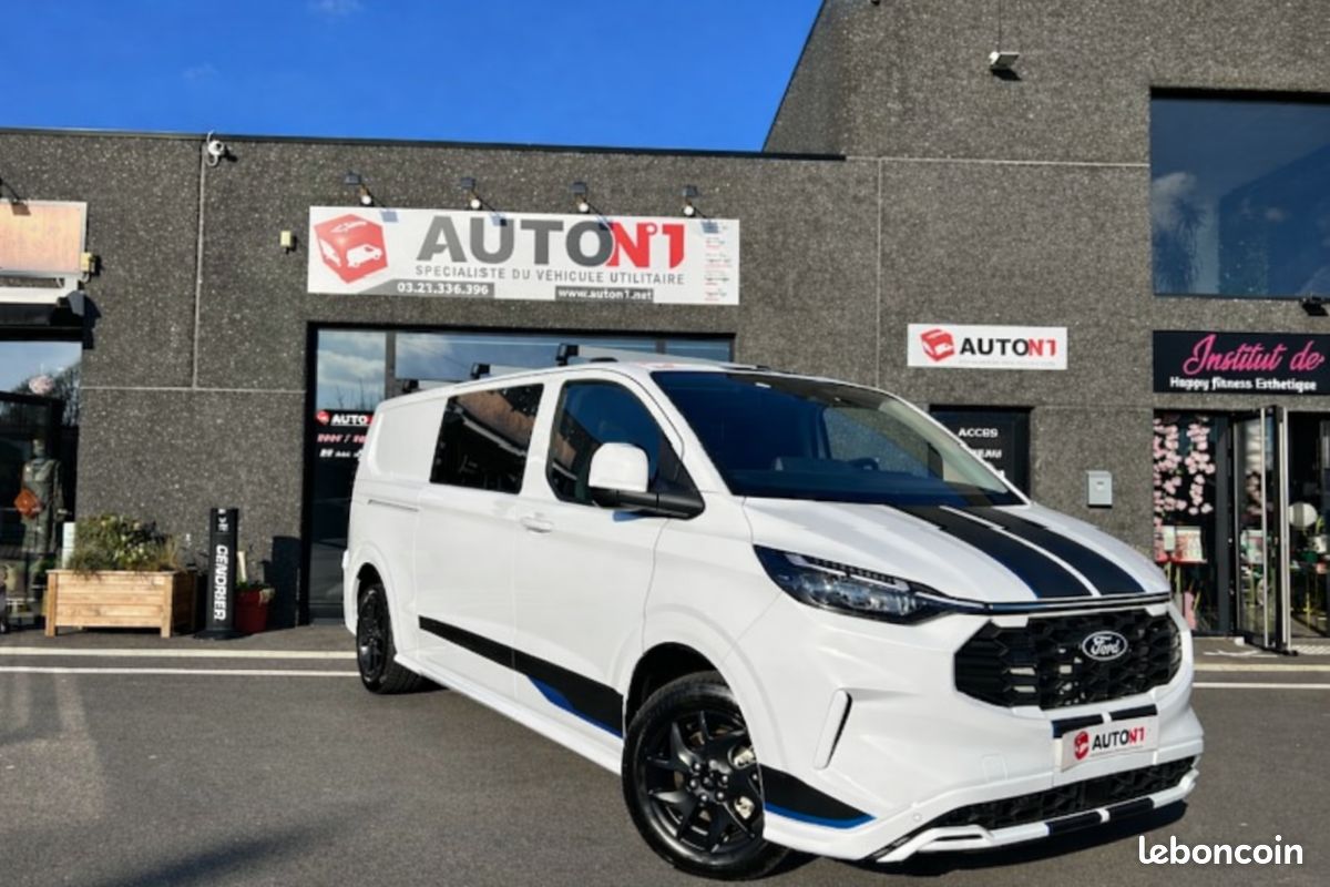 51 410 FORD TRANSIT CUSTOM Sport 170 BVA8 – CABINE MODULABLE 2 À 7 PLACES – TVA RÉCUPÉRABLE – DISPONIBLE (image 1)