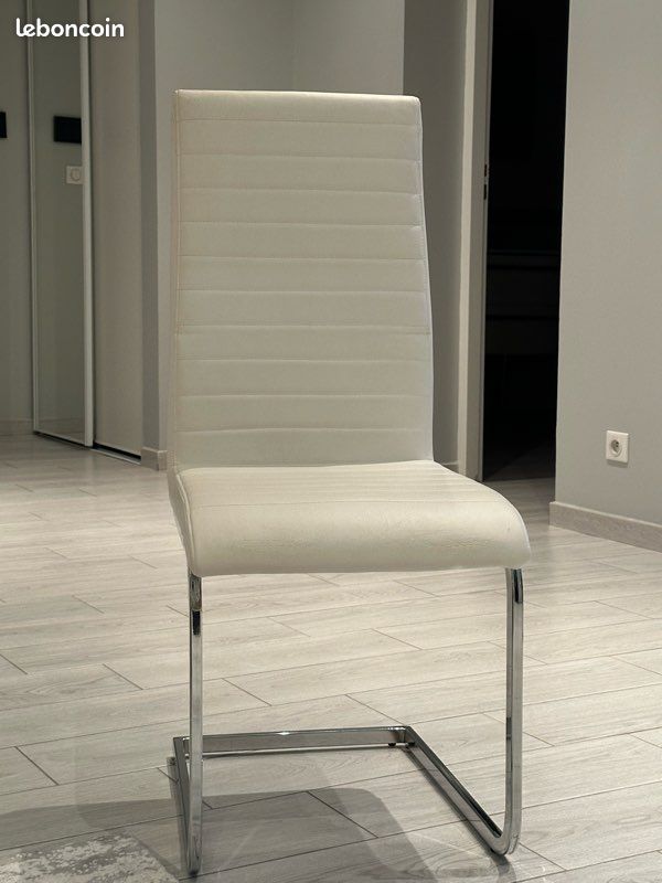 Chaise XXL design blanc et chrome – très bon état (image 1)