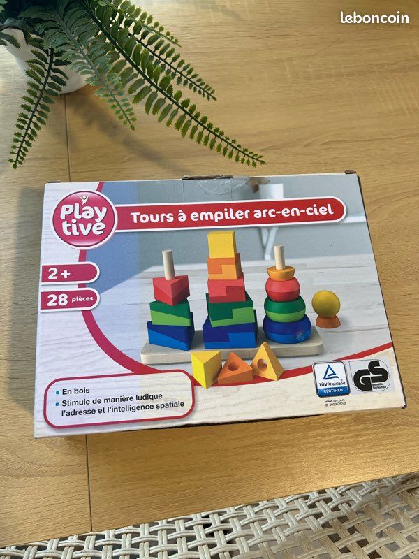 Tours à Empiler Bs Toys - 12 Cartes Modèles - Jeu De Construction Et D'équilibre Pour Enfants Dès 3 Ans - Développe Formes Et Couleurs