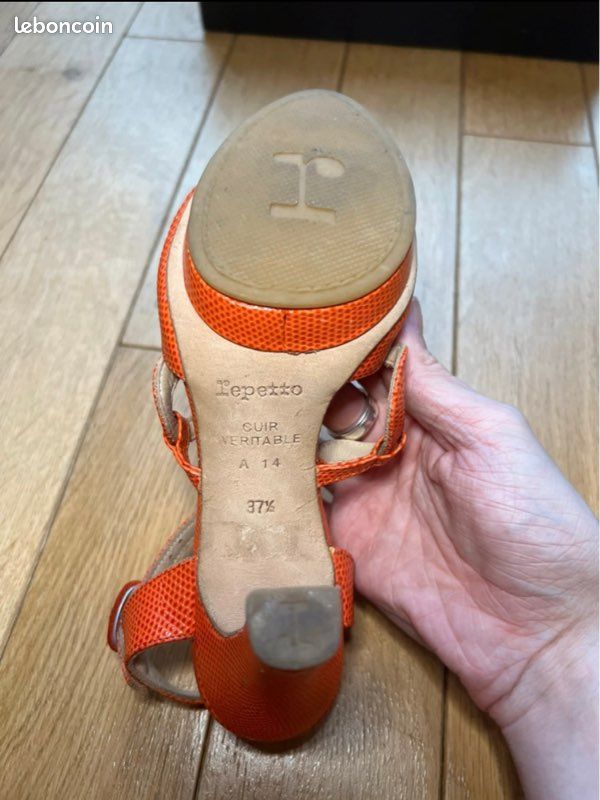 Sandales en cuir Repetto orange - 37,5 (image 4)
