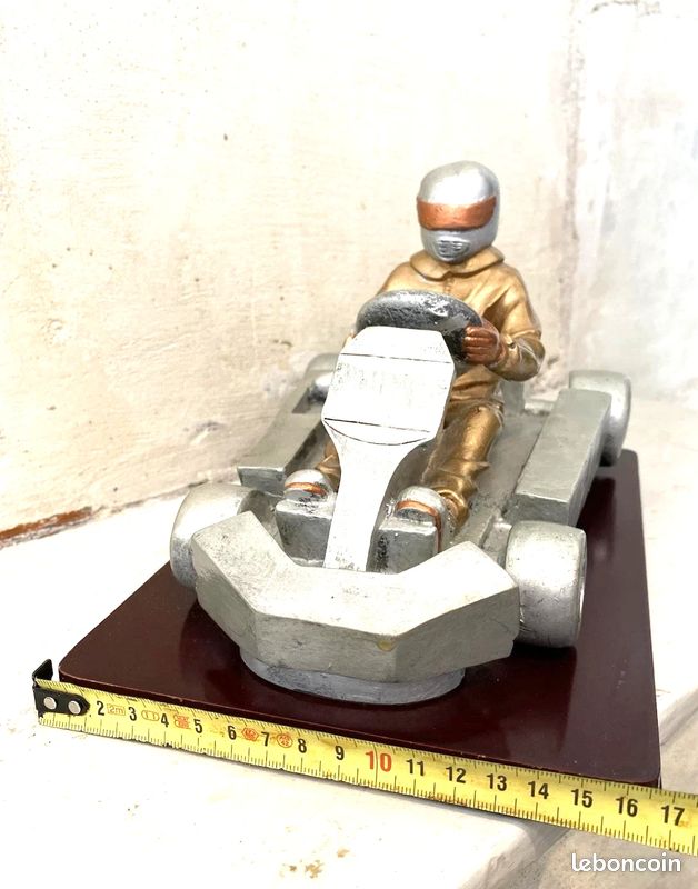 Sculpture Ancienne Karting Kart F1 Voiture Collection Décoration Vintage (image 8)