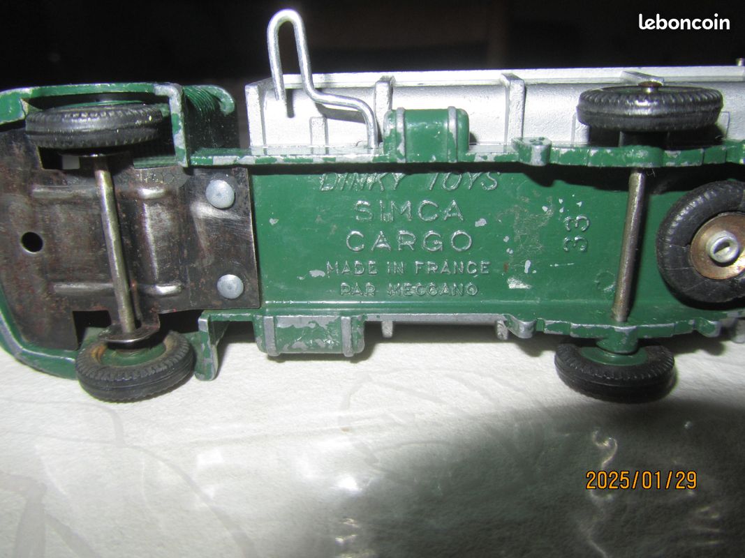 DINKY TOYS 33B Benne Basculante Simca Cargo, Vert, Bon Etat, Avec Boîte