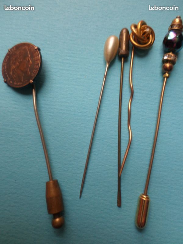 Lot De 5 épingles à Cravate Vintage Années 50 – Très Bon état, Métal