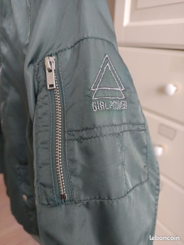 Veste bombers fille vert kaki (image 3)