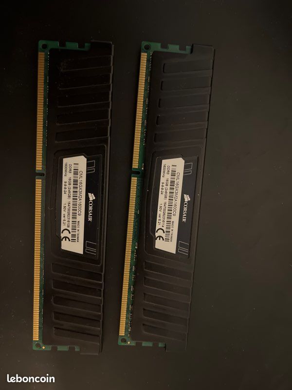 RAM Corsair Vengeance DDR3 32Go 16Go 8Go - 1866MHz 1600MHz CL10, Occasion Testée