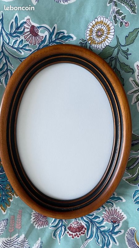 Cadre Photo Vintage 50/60 - Verre Brun/noir/crème - Cuivre - Dos Vélin - Rare
