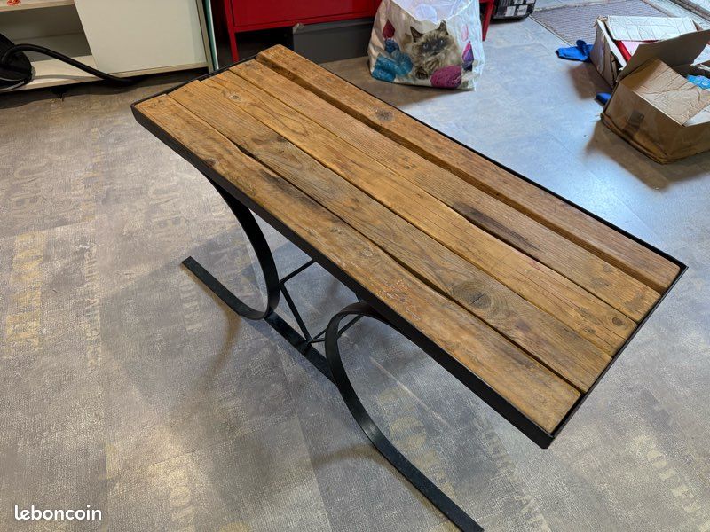 Table basse vintage en fer forgé (image 3)