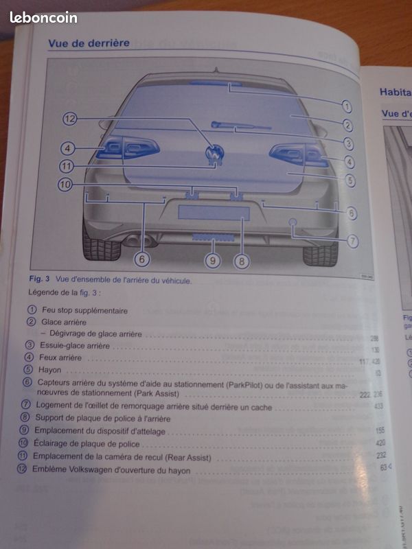 Manuel Notice d'utilisation VW Golf 7 Volkswagen, édition 04.2013 (image 2)